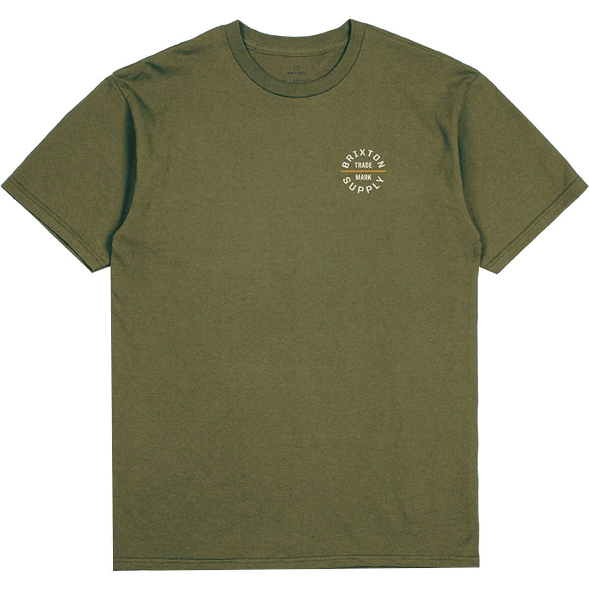 Brixton Oath V Standard T-Shirt - Men's Military Olive/White, L