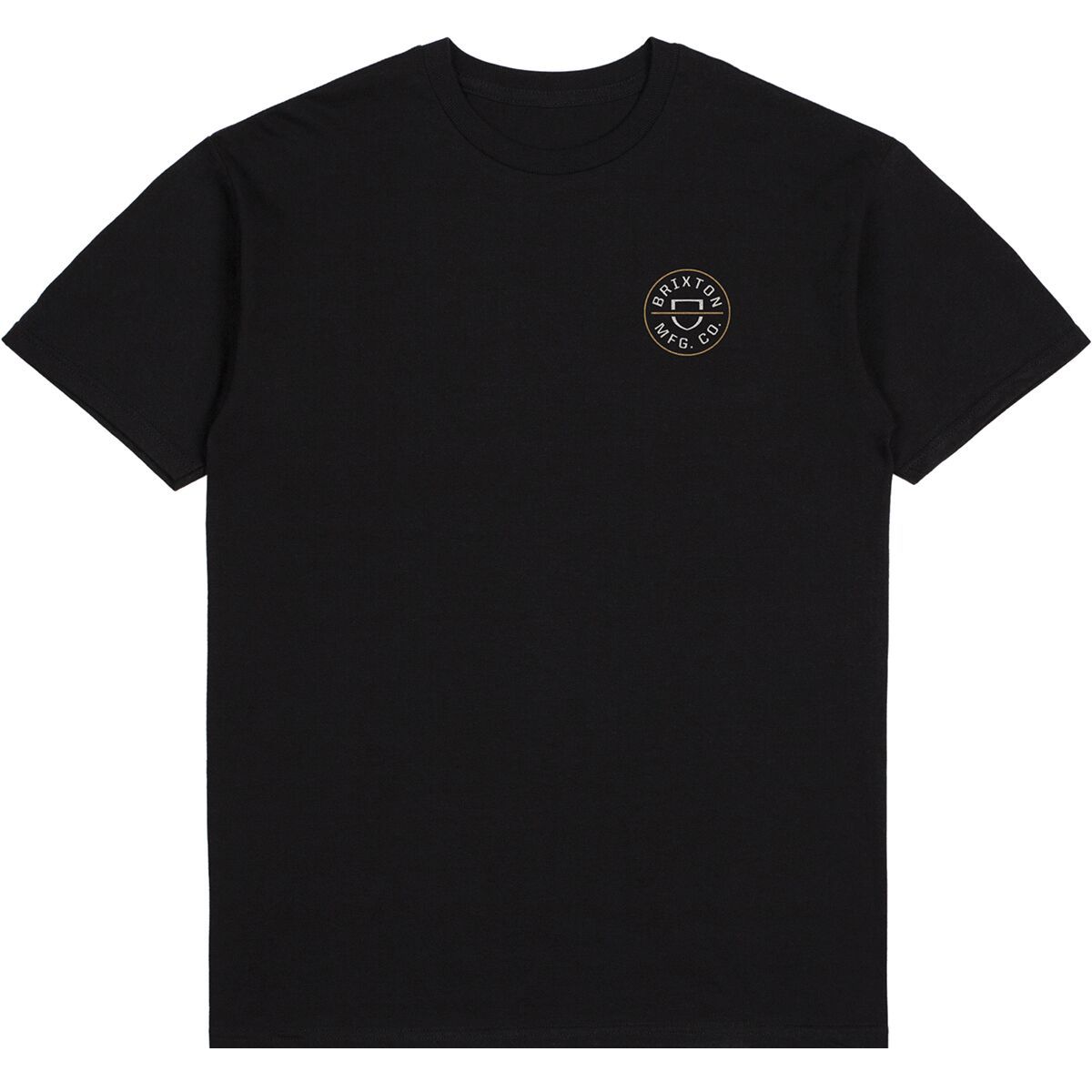Brixton Crest II Short-Sleeve T-Shirt - Men's Black/Bright Gold/White, L