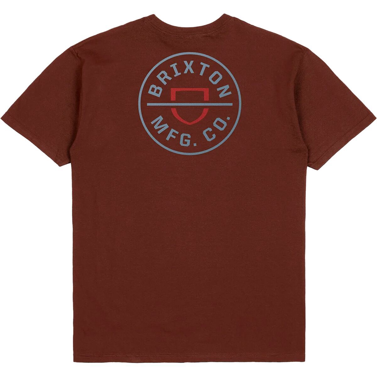 Brixton Crest II Short-Sleeve T-Shirt - Men's Burgundy/Abstract Blue, M