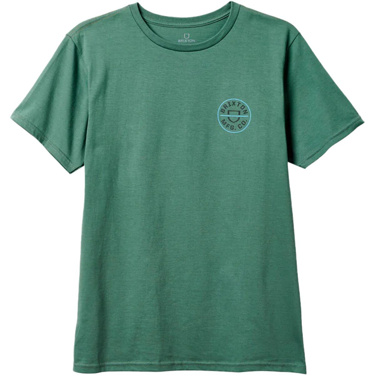 Brixton Crest II Short-Sleeve T-Shirt - Men's Dark Forest/Teal/Grey, M