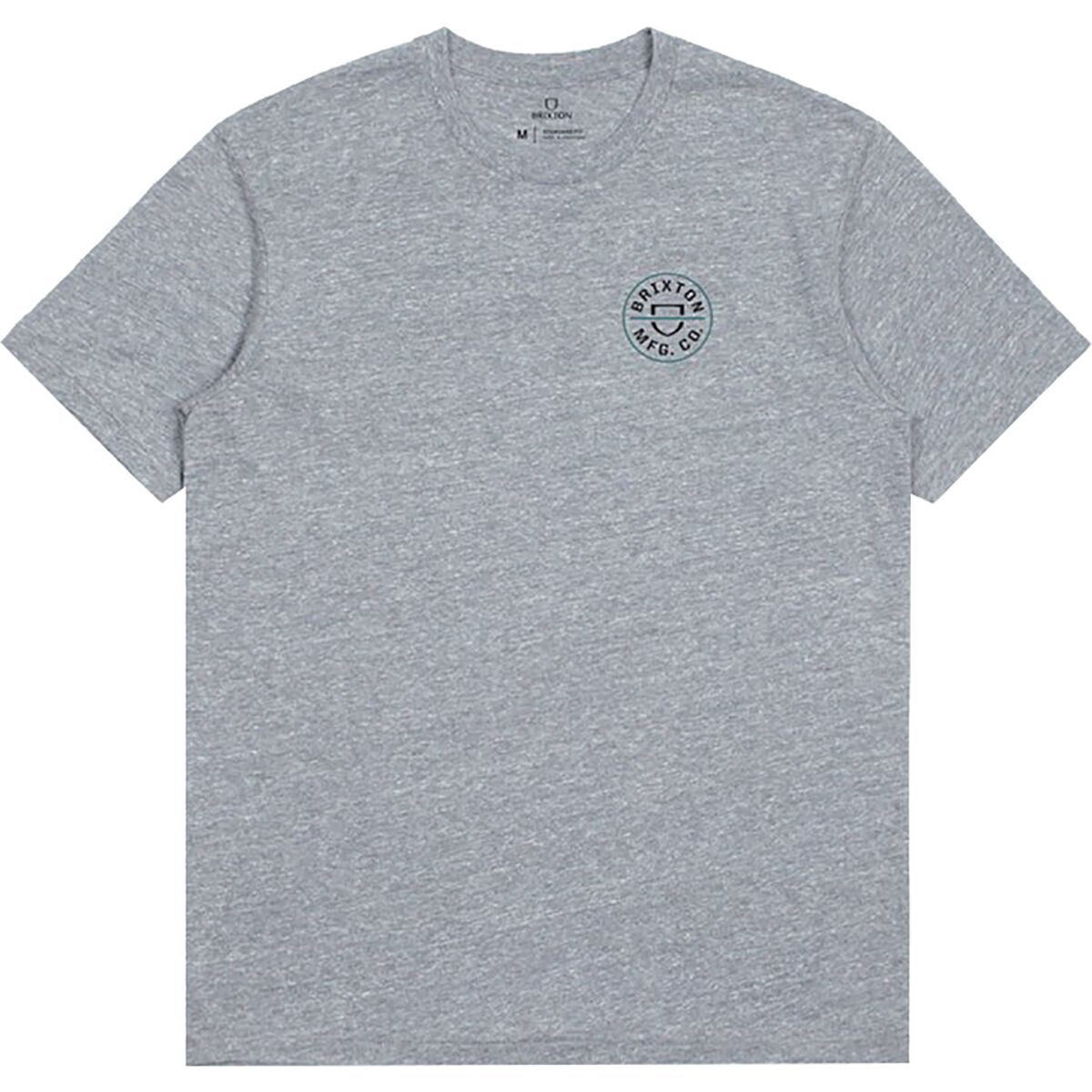 Brixton Crest II Short-Sleeve T-Shirt - Men's Heather Grey/Black, XXL