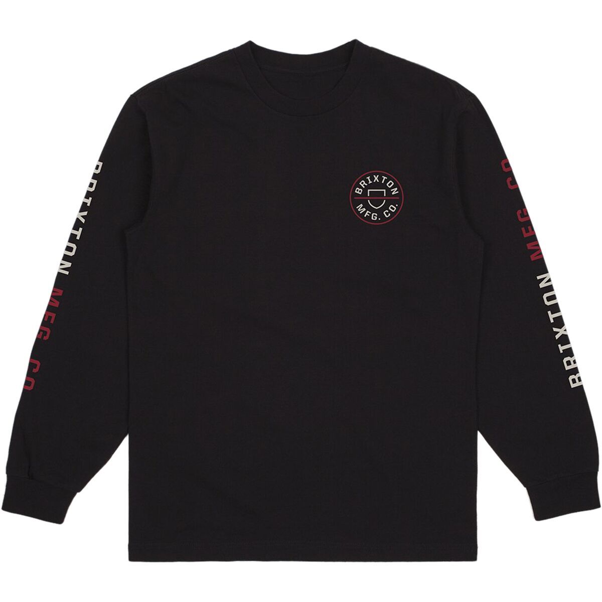 Brixton Crest Long-Sleeve T-Shirt - Men's Black/Cream, M