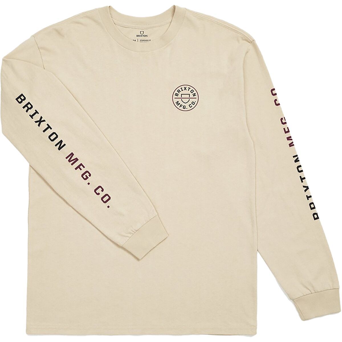 Brixton Crest Long-Sleeve T-Shirt - Men's Sand, 3XL