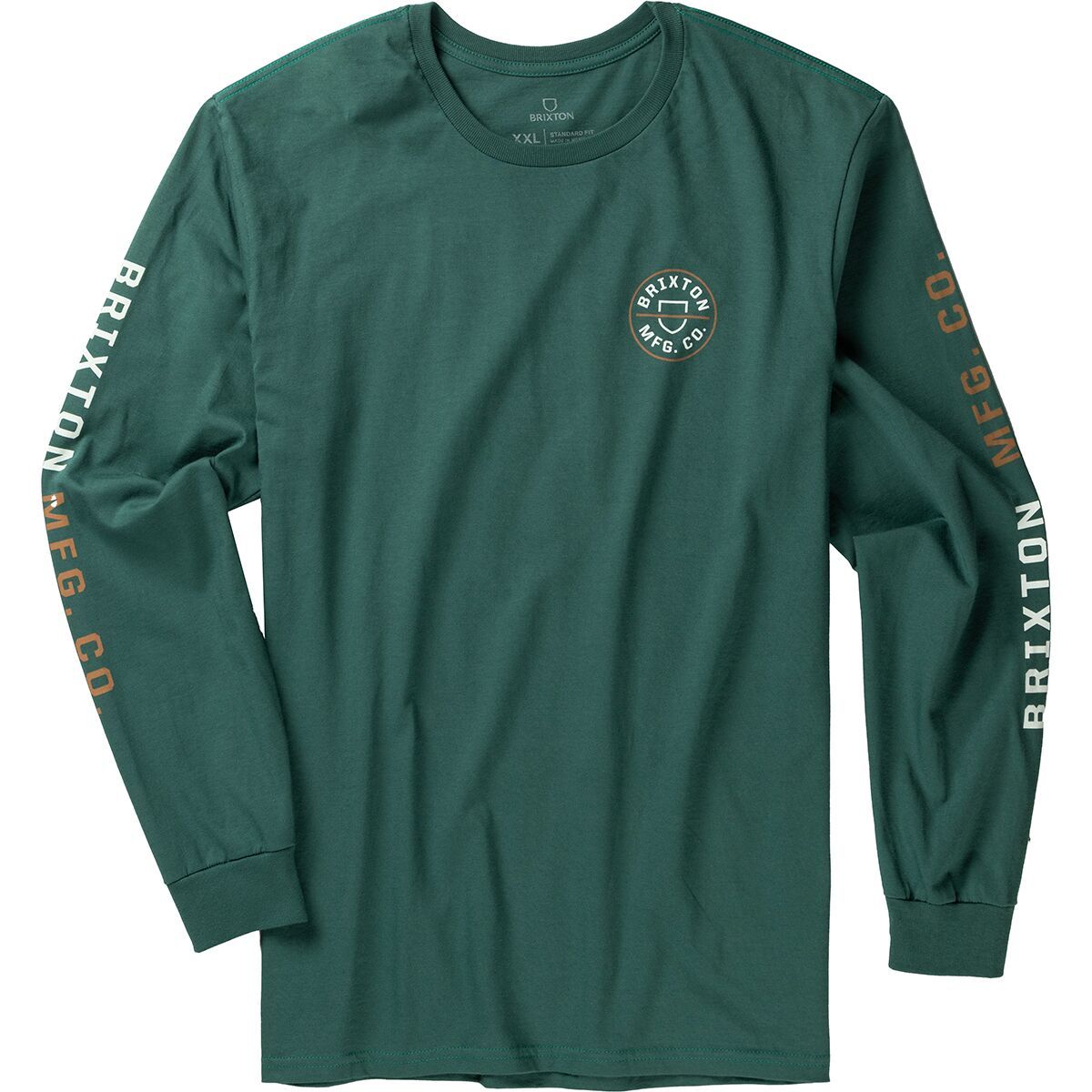 Brixton Crest Long-Sleeve T-Shirt - Men's Silver Pine, M