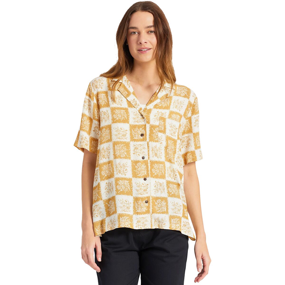 Brixton Bunker Patchwork BF Woven Short-Sleeve Button Up - Women's product image