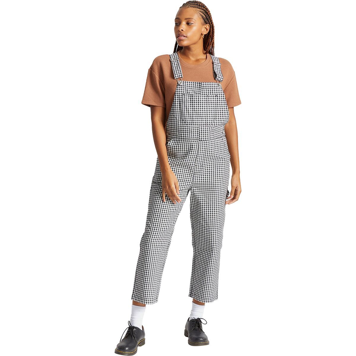 Brixton Christina Crop Overall - Women's Black Gingham, XS