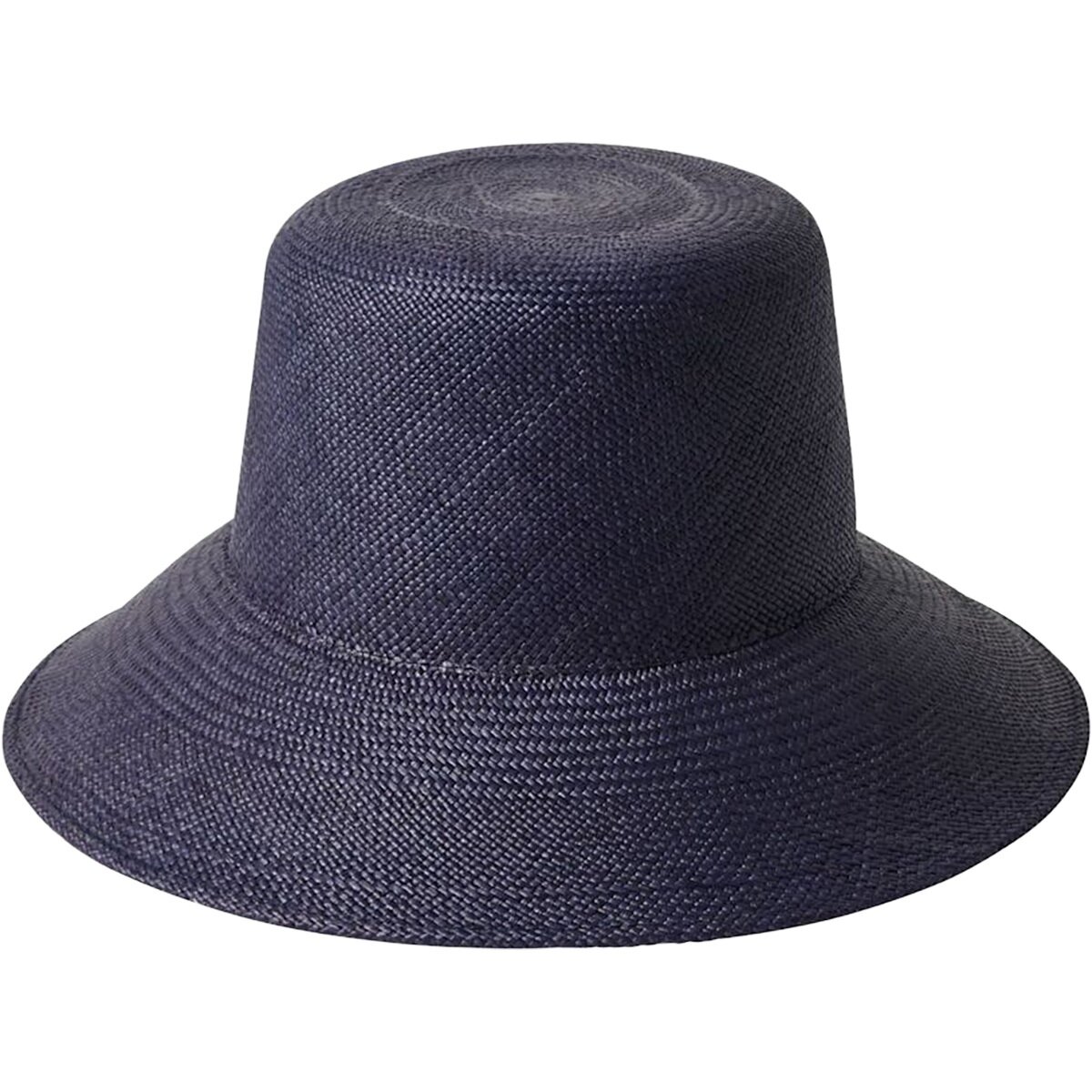 Image of Brixton Lopez Panama Straw Bucket Hat - Women's Navy, S