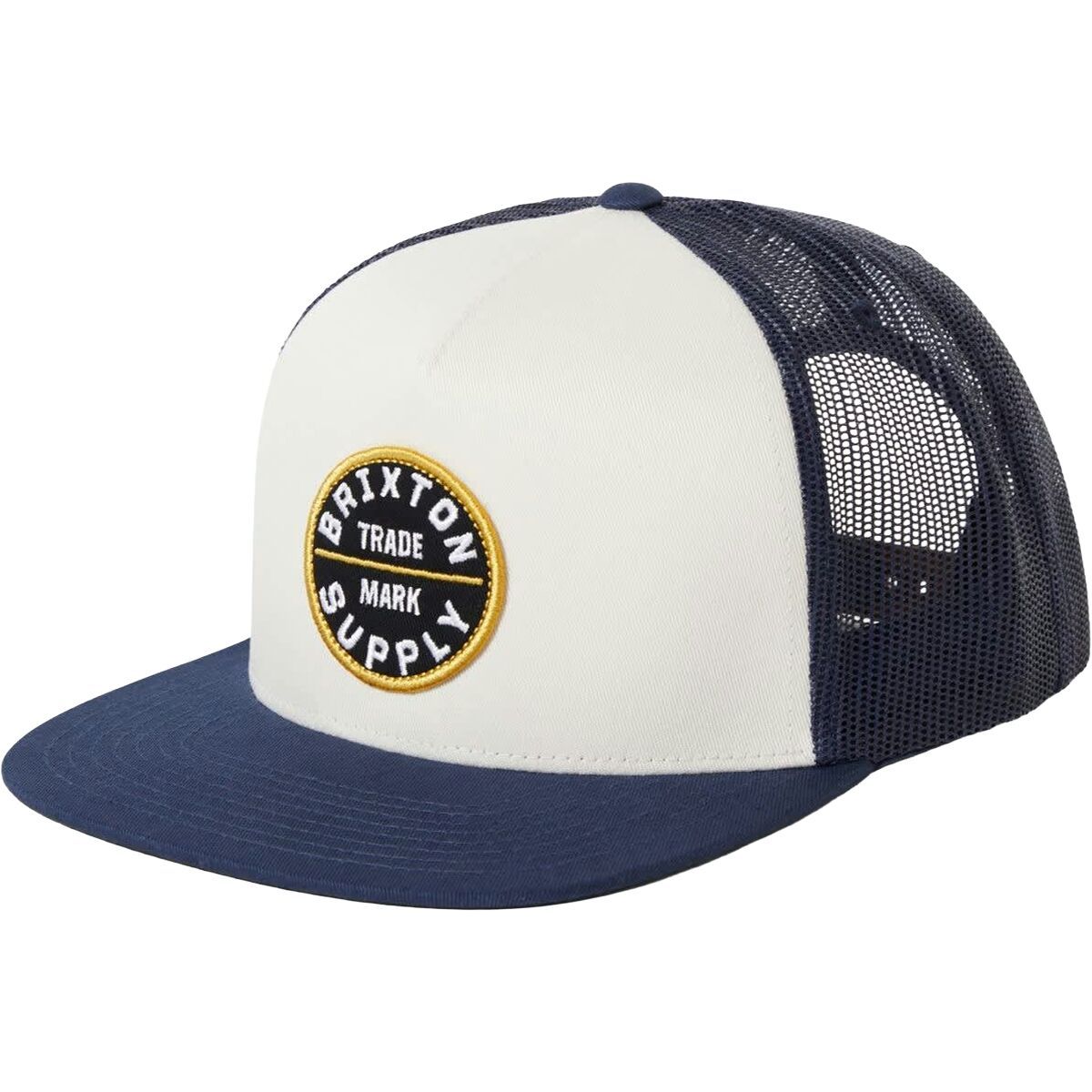 Image of Brixton Oath MP Trucker Hat Mood Indigo/Off White/Mood Indigo, One Size