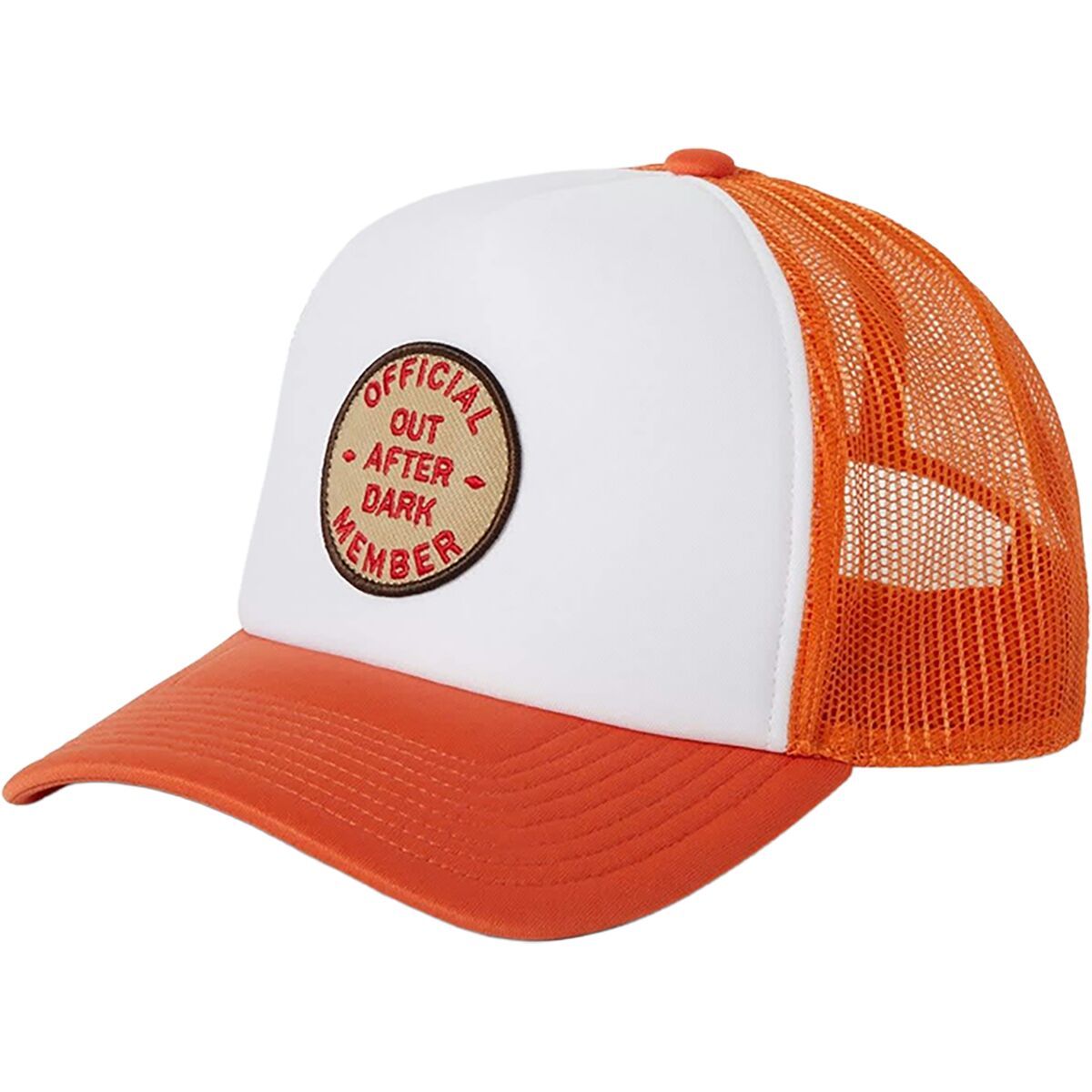 Image of Brixton Out After Dark NP HP Trucker Hat - Women's Tangerine/Off White, One Size