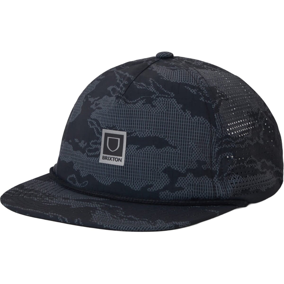 Image of Brixton Journey MP Performance Snapback Hat Black Tiger Camo, One Size