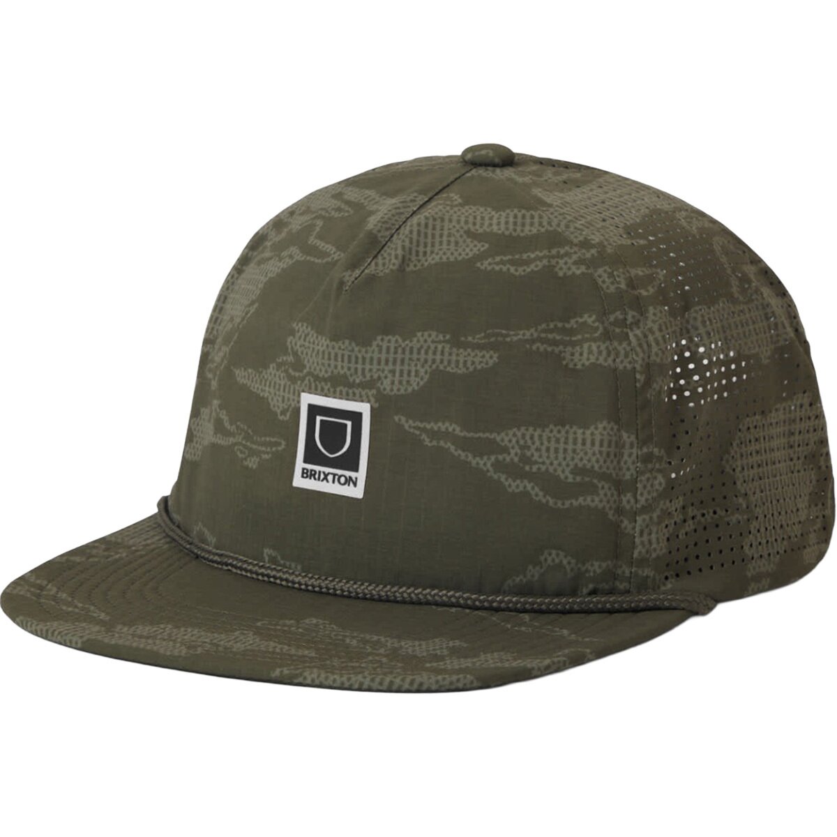 Image of Brixton Journey MP Performance Snapback Hat Olive Tiger Camo, One Size