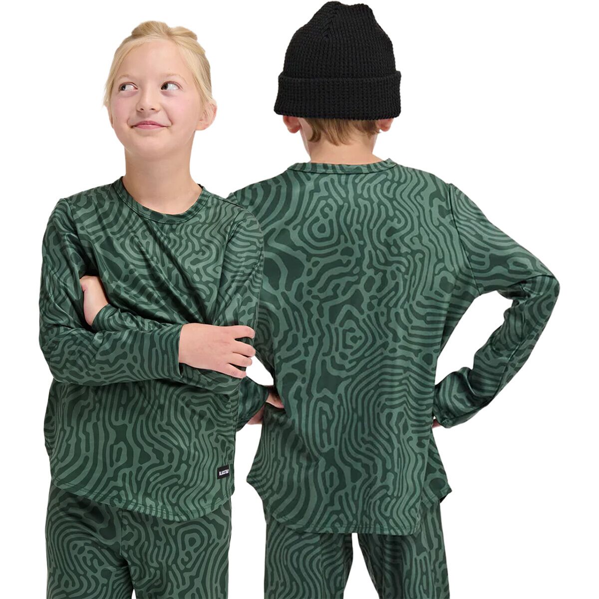Image of BlackStrap Evolver Crewneck Top - Kids' Inprint Obsidian, XL