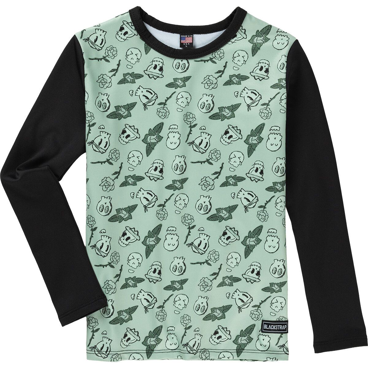 Image of BlackStrap Therma Crew Top - Kids' Skull N Roses, XL