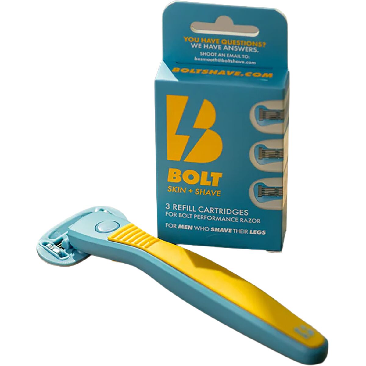Image of BOLT Shave Skin + Shave Cartridge Refill Box Blue, Pack of 3