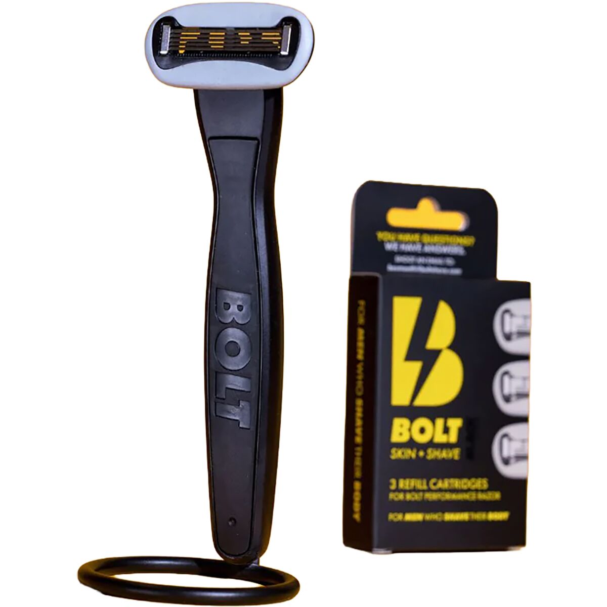 Image of BOLT Shave Skin + Shave Performance Razor BLACK EDITION Black, One Size