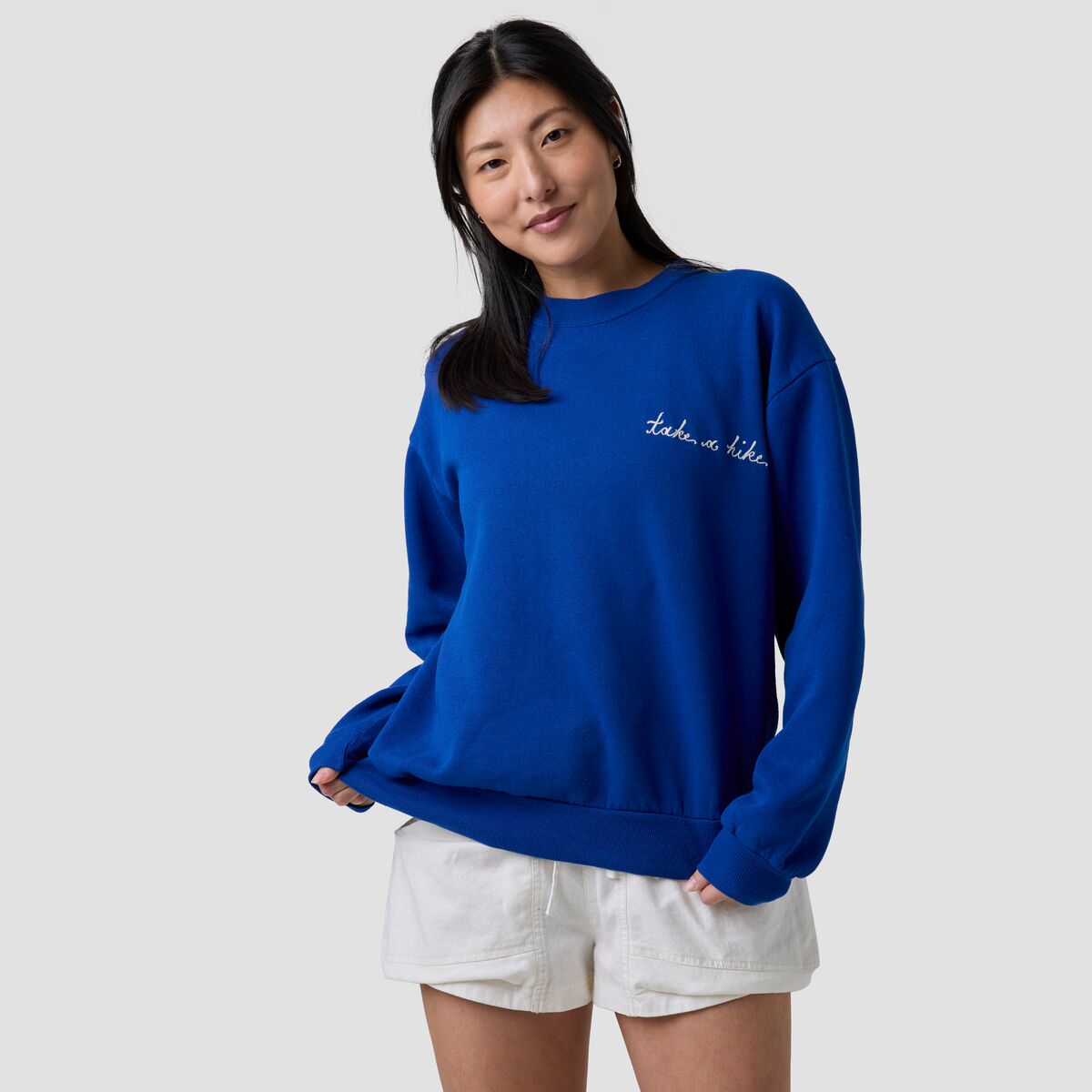 Image of Best Regards Take A Hike Chainstitch Sweatshirt - Women's Royal Blue, S/M
