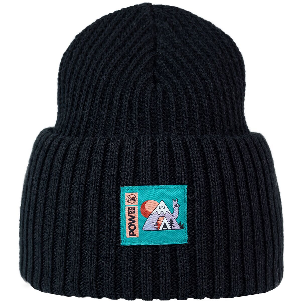 Image of Buff Merino Knitted Beanie Pow Rutger Black, One Size