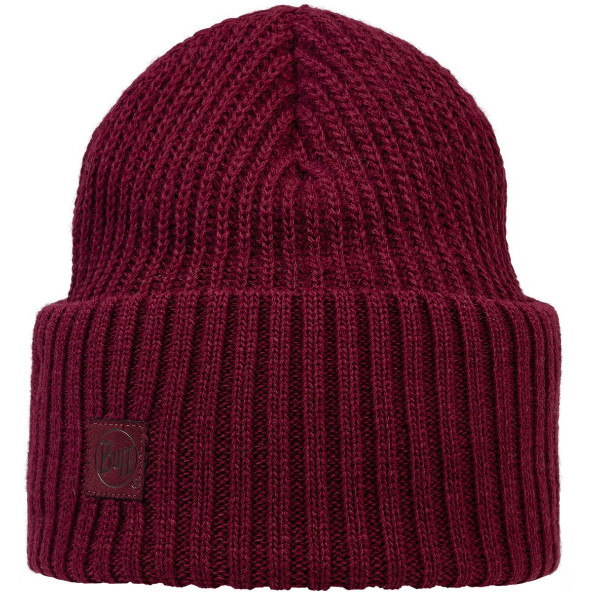 Image of Buff Merino Knitted Beanie Rutger Garnet, One Size