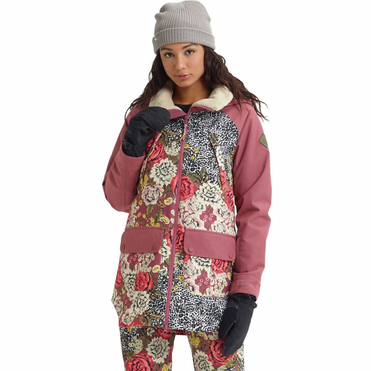 Burton Prowess Jacket - Women's Cheetah Floral/Rose Brown, L