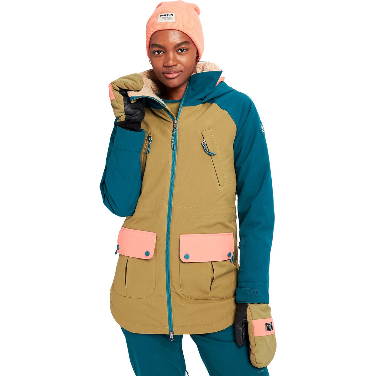 Burton Prowess Jacket - Women's Shaded Spruce/Martini Olive/Persimmon