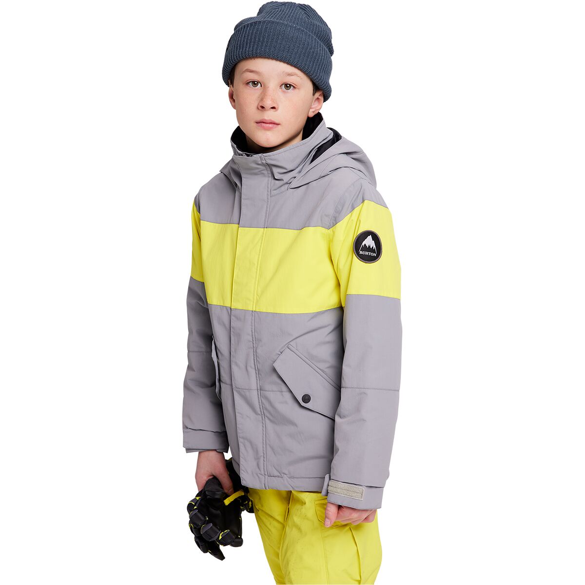 Burton Symbol Insulated Jacket - Boys' Sharkskin/Sulphur Yellow