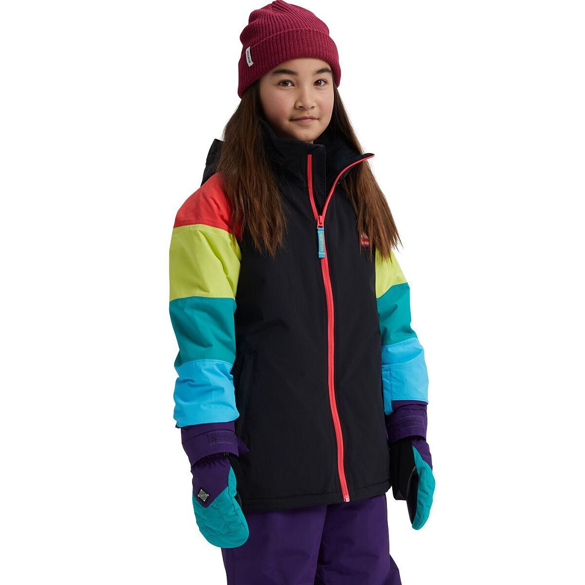 Burton Hart Jacket - Girls' True Black/Rainbow, XS