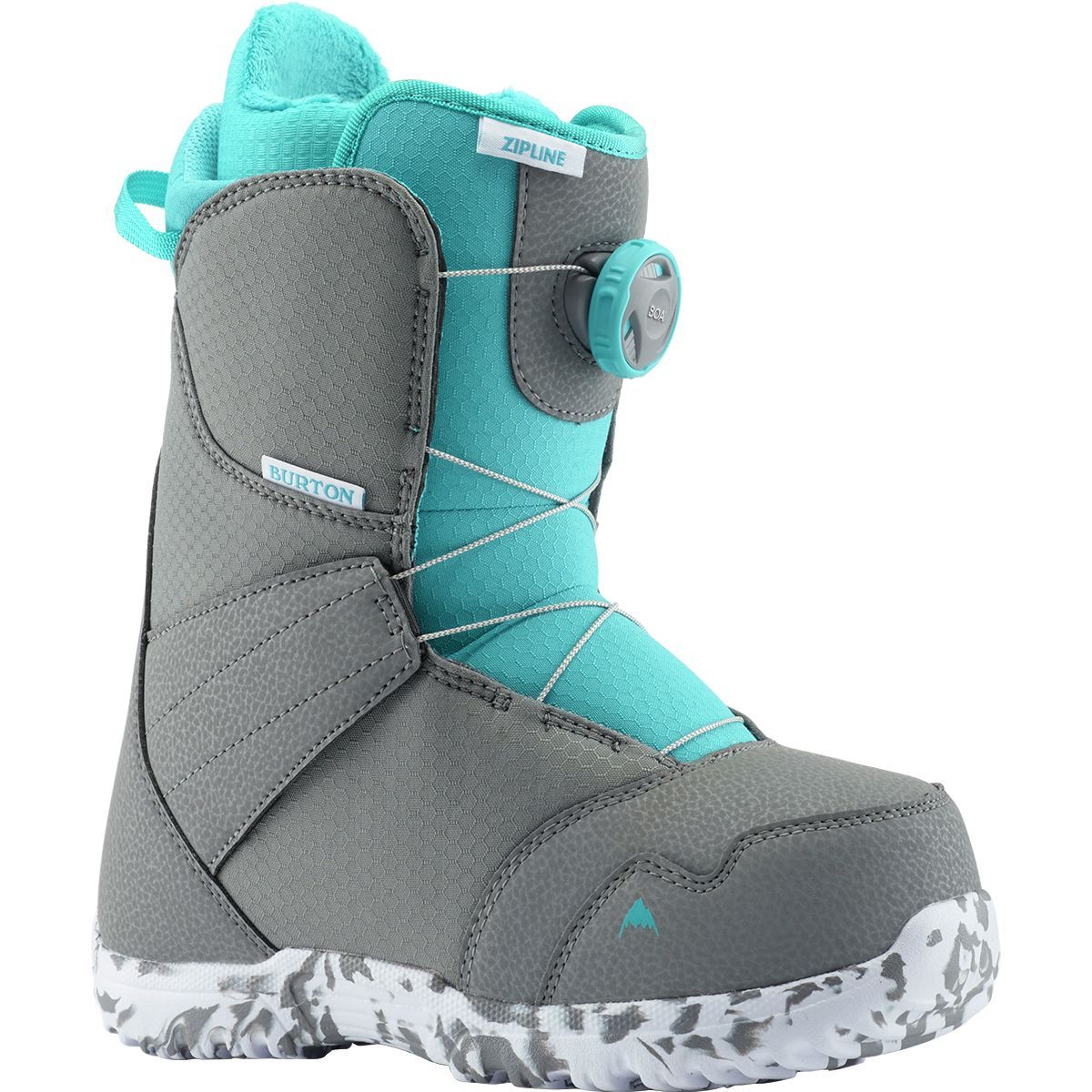 Burton Zipline Boa Snowboard Boot - 2024 - Kids' Gray/Surf Blue, 7.0