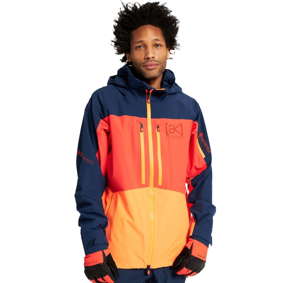 Burton AK GORE-TEX Swash Jacket - Men's Dress Blue/Fiesta Red/Clownfish Orange, S