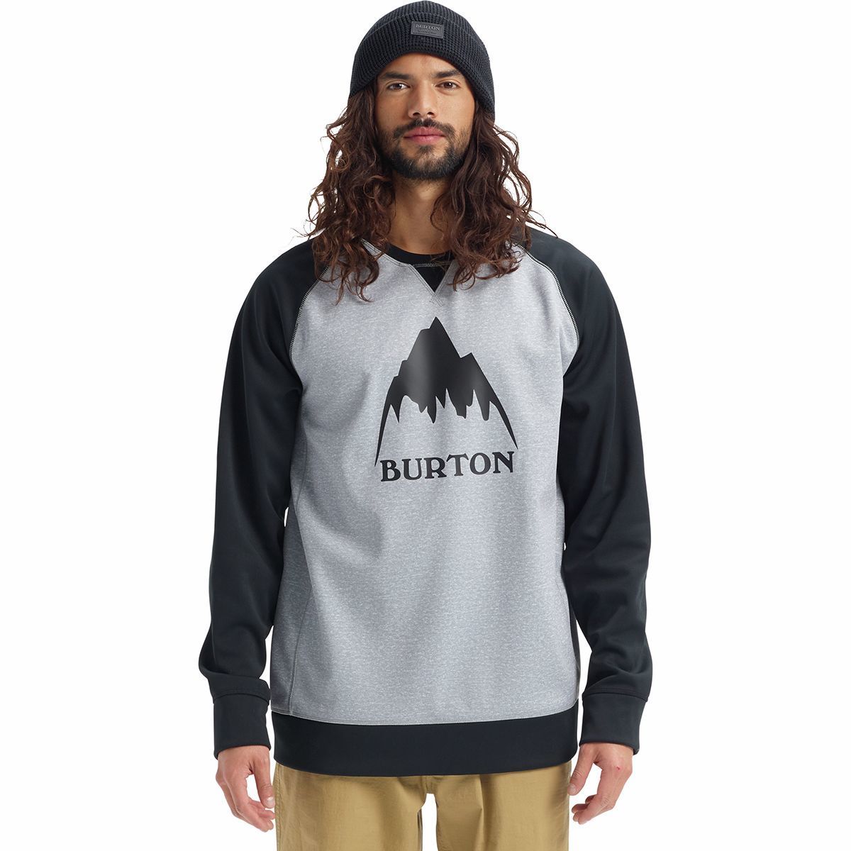 Burton Men's Bonded Crew Hoodie - Quick-Dry Fleece, Monument Heather, Medium - View #7