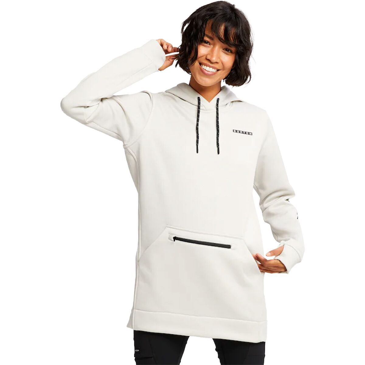 Image of Burton Oak Long Pullover Hoodie - Women's Stout White Heather, XS