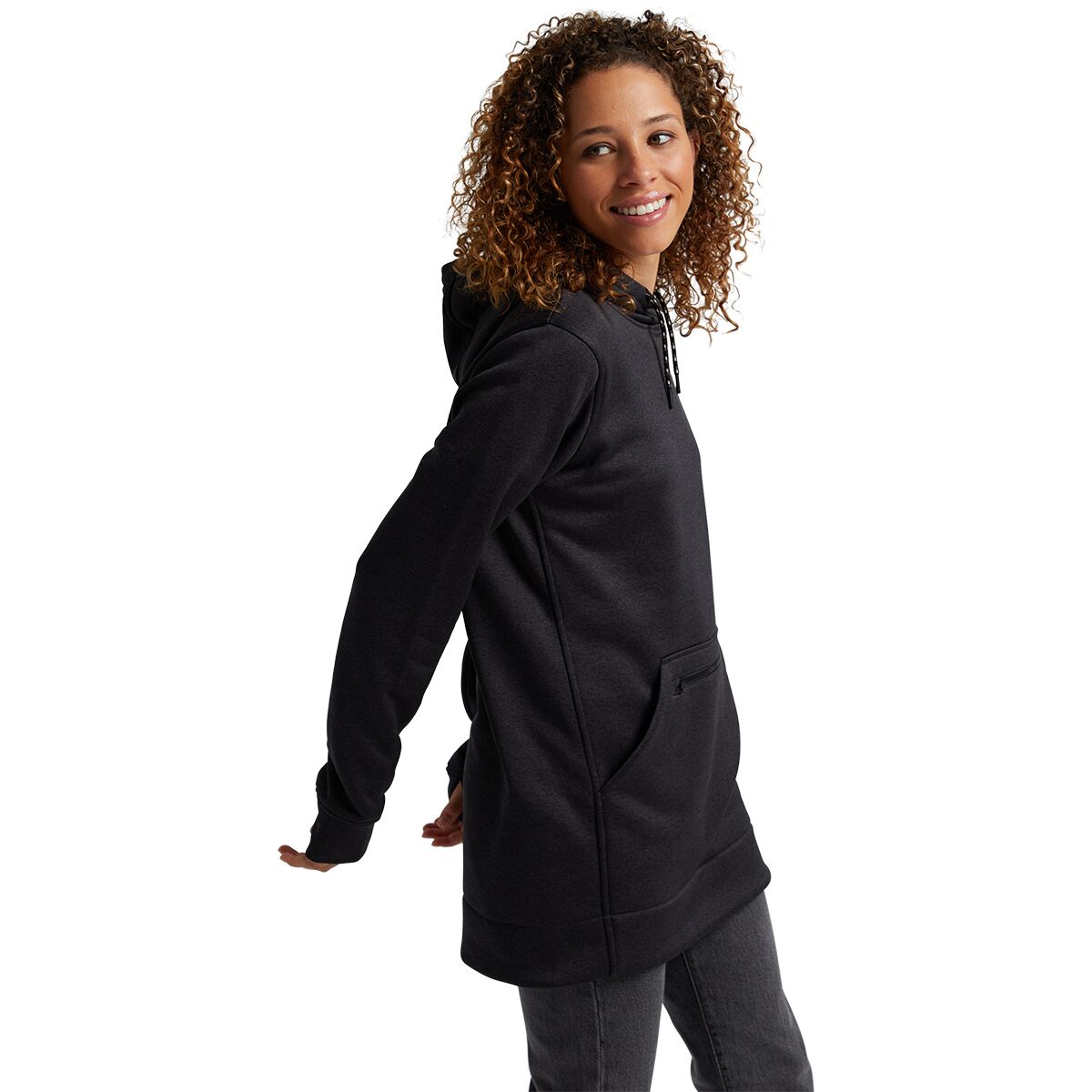Image of Burton Oak Long Pullover Hoodie - Women's True Black Heather, XS