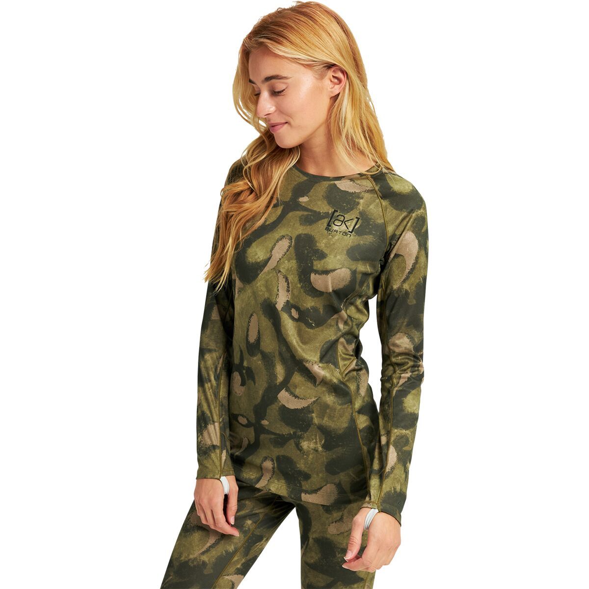 Burton AK Helium Power Grid Base Layer Crew Top - Women's Victor Camo, XL