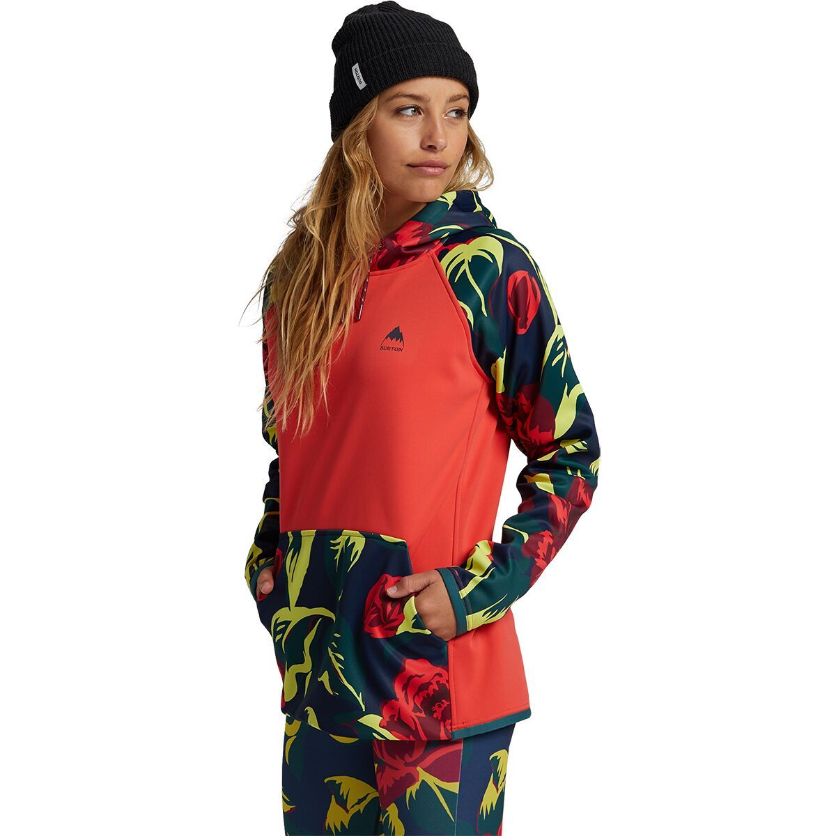 Burton Crown Weatherproof Pullover Fleece Jacket - Women's Hibiscus Pink Oversized Floral, L