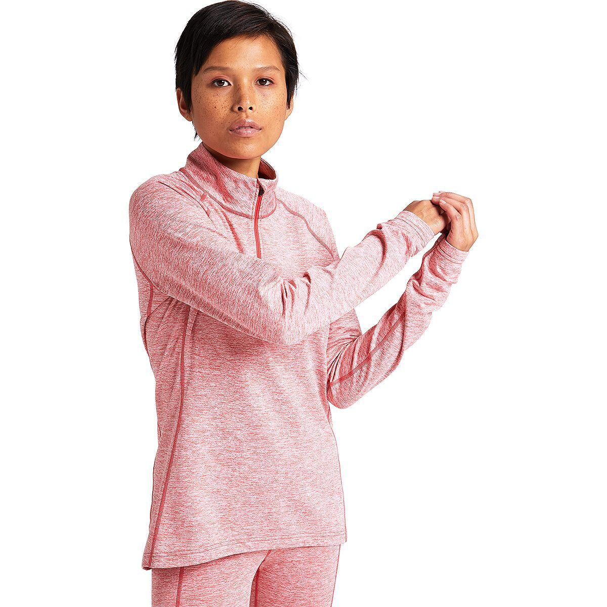 Burton Heavyweight X Base Layer 1/4-Zip Top - Women's Cranberry Heather, XXS