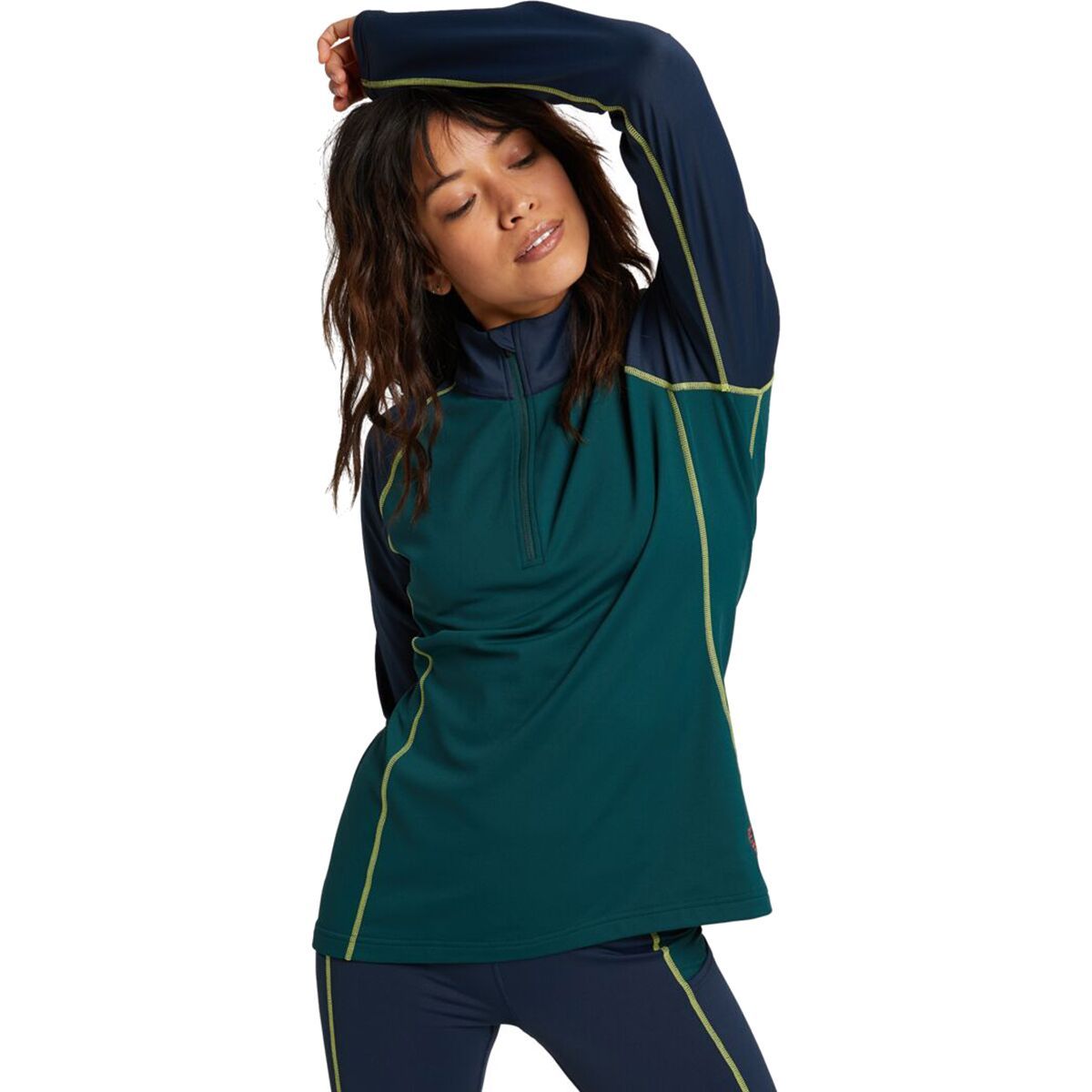 Burton Heavyweight X Base Layer 1/4-Zip Top - Women's Dress Blue/Ponderosa Pine, XXL