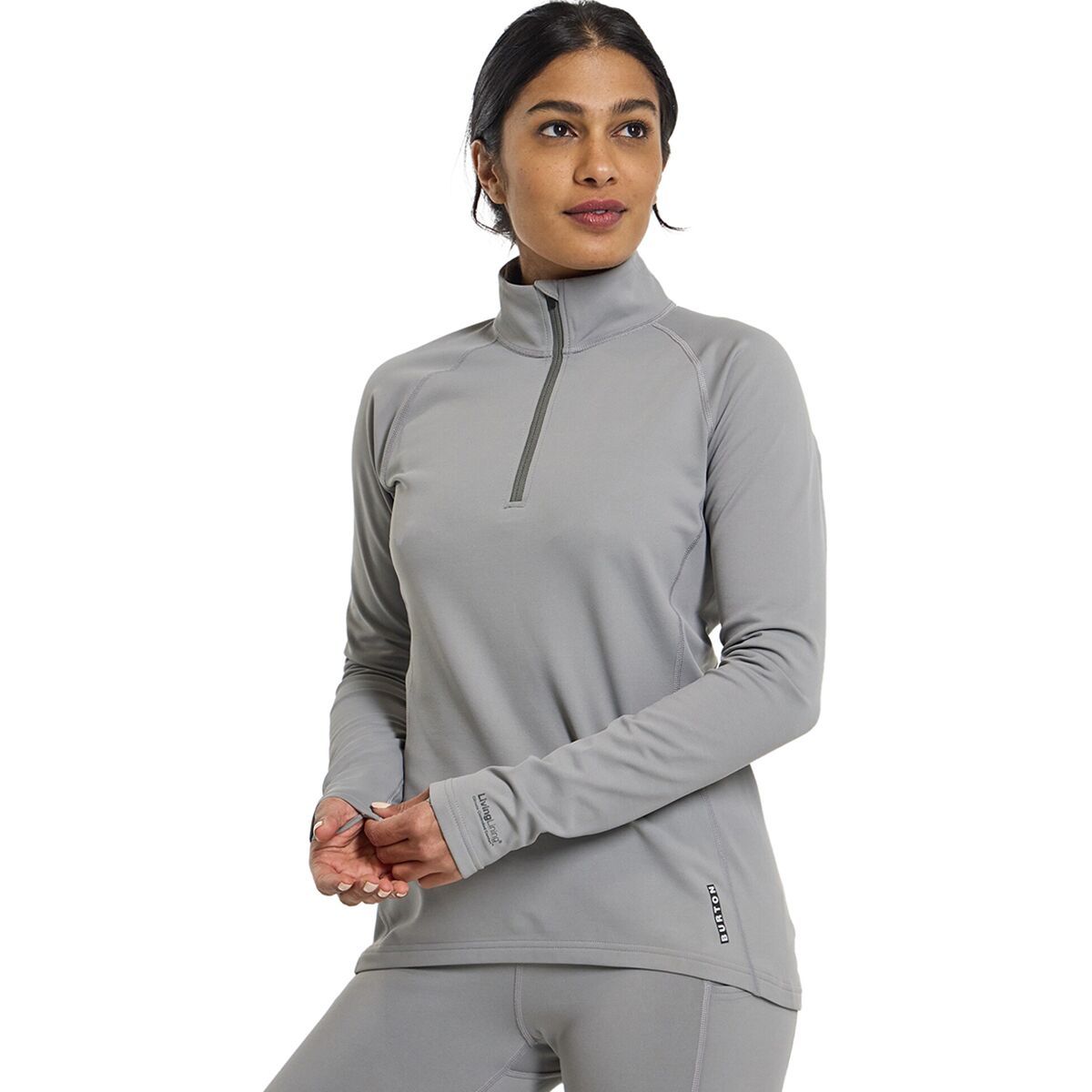 Burton Heavyweight X Base Layer 1/4-Zip Top - Women's Sharkskin, XXL
