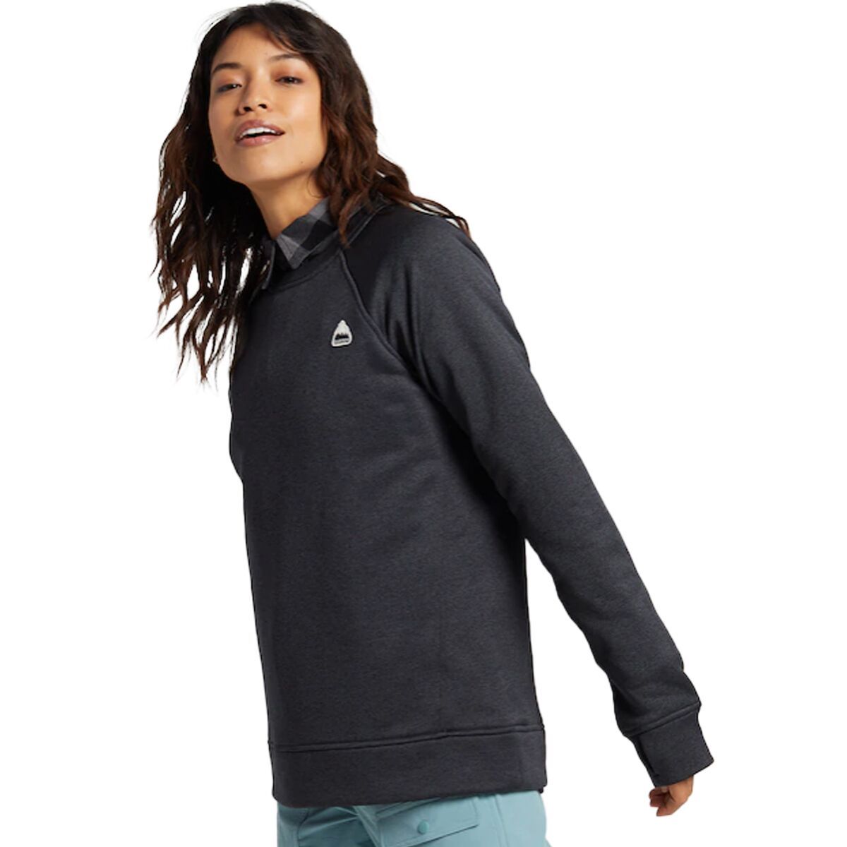 Image of Burton Oak Crew Sweatshirt - Women's True Black Heather, XS