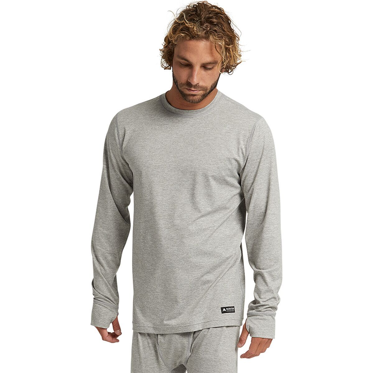 Burton Midweight Baselayer Crew Top - Men's Gray Heather, S