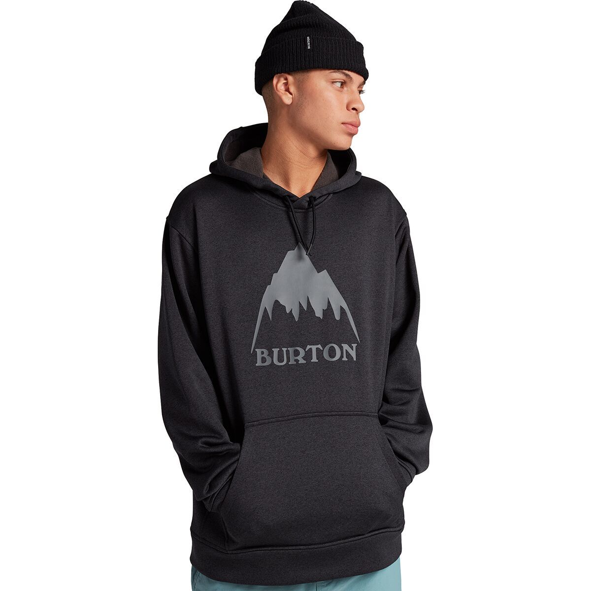 Image of Burton Oak Pullover Hoodie - Men's True Black Heather, L