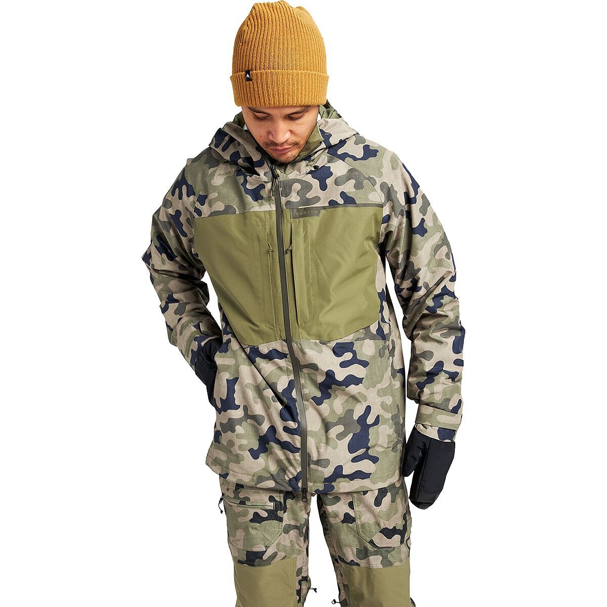 Burton Pillowline GORE-TEX 2L Jacket - Men's Martini Olive Terra Camo/Martini Olive, XXL