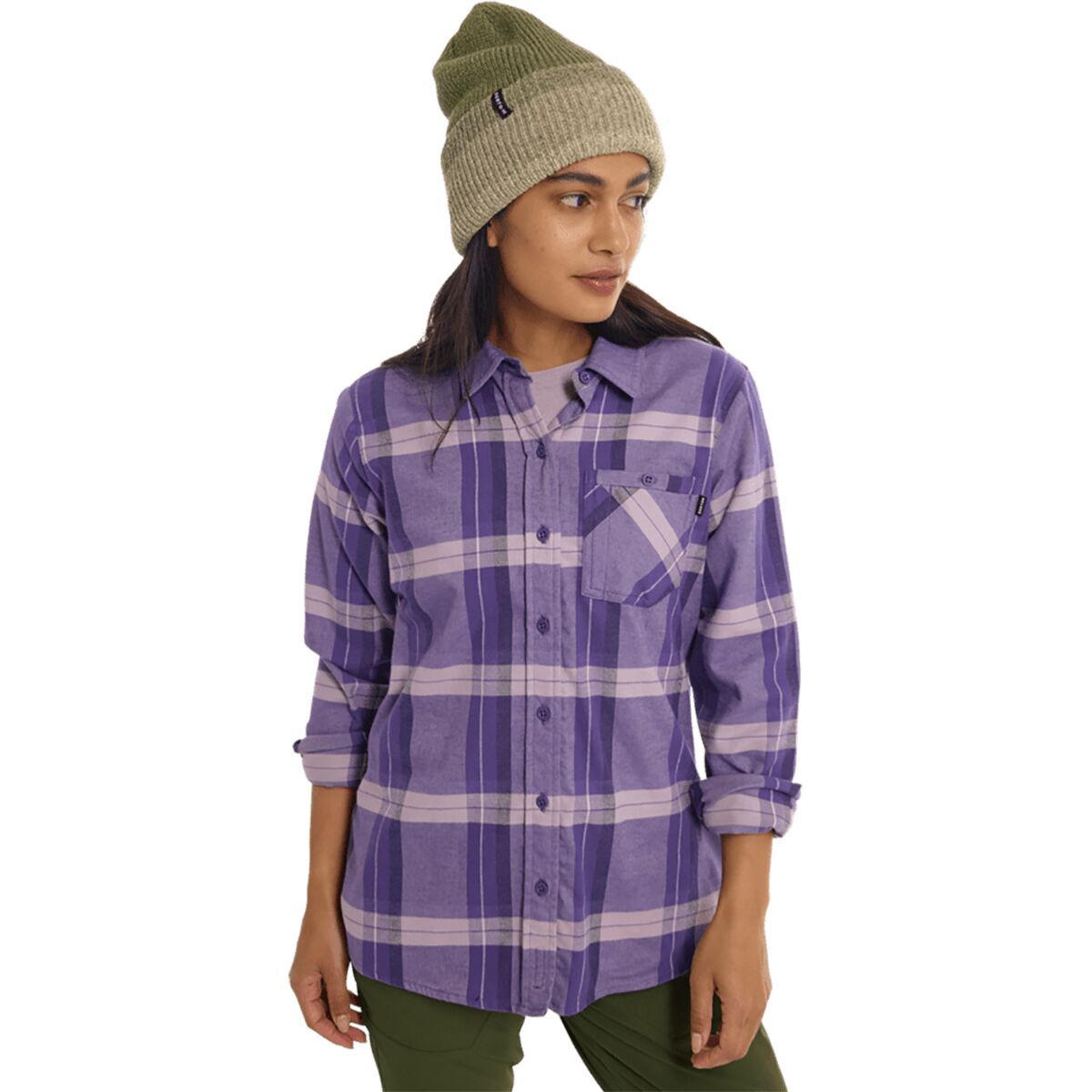 Burton Favorite Long-Sleeve Flannel - Women's Elderberry Sparse Plaid, XS