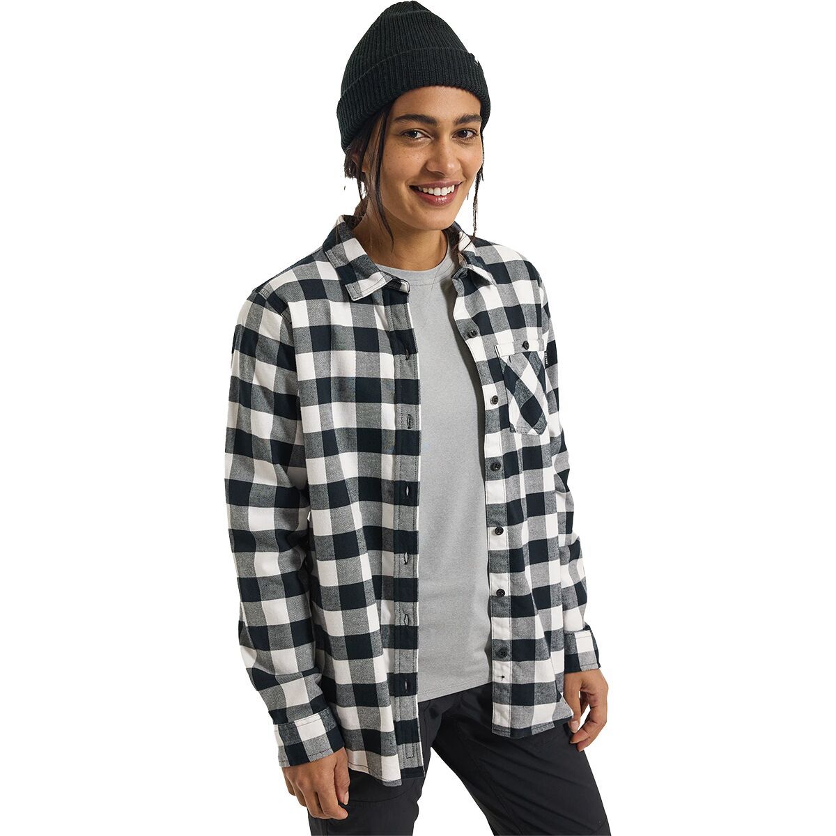 Burton Favorite Long-Sleeve Flannel - Women's Stout White Buffalo Plaid, S