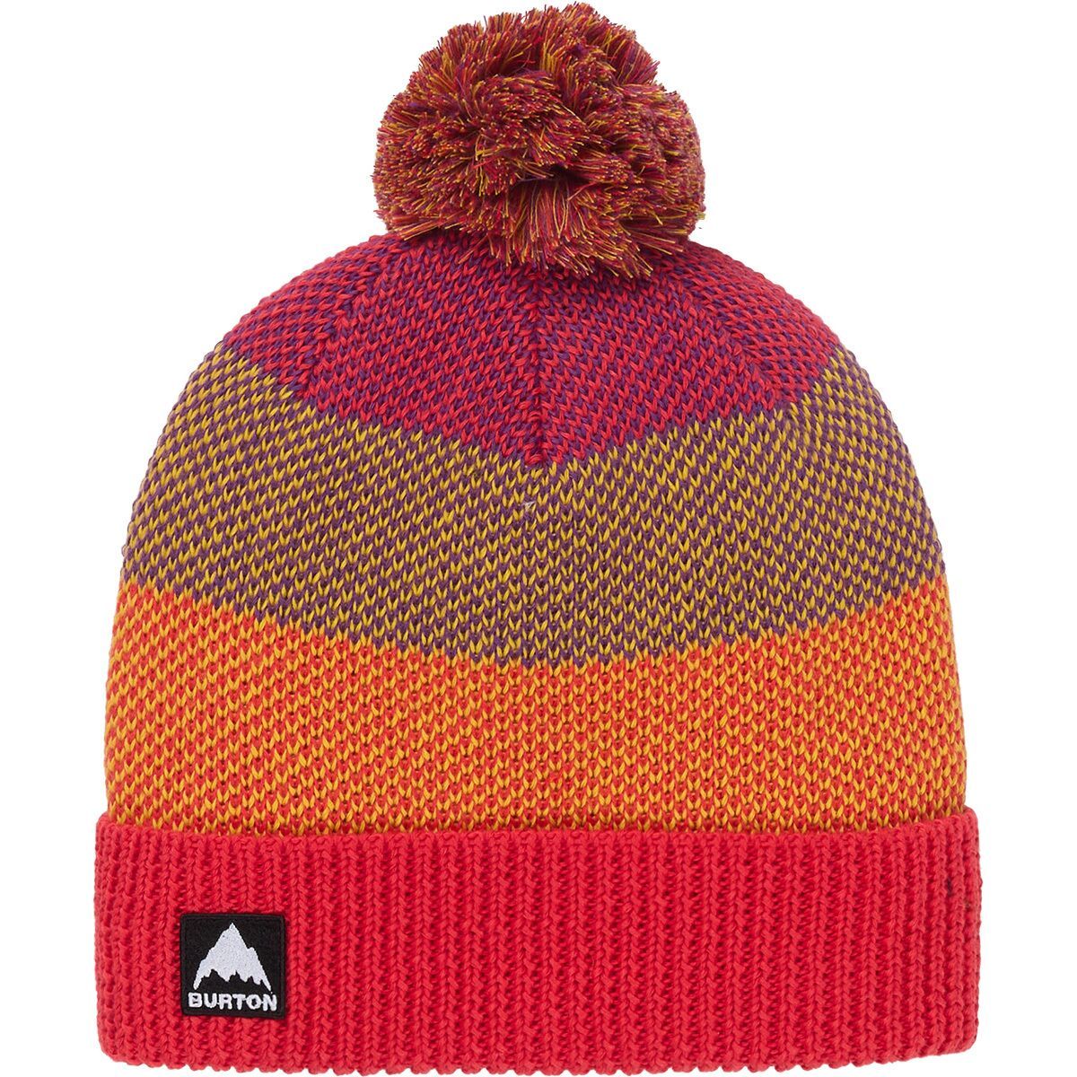 Image of Burton Fleece-Lined Pom Beanie - Kids' Fiesta Red Multi, One Size