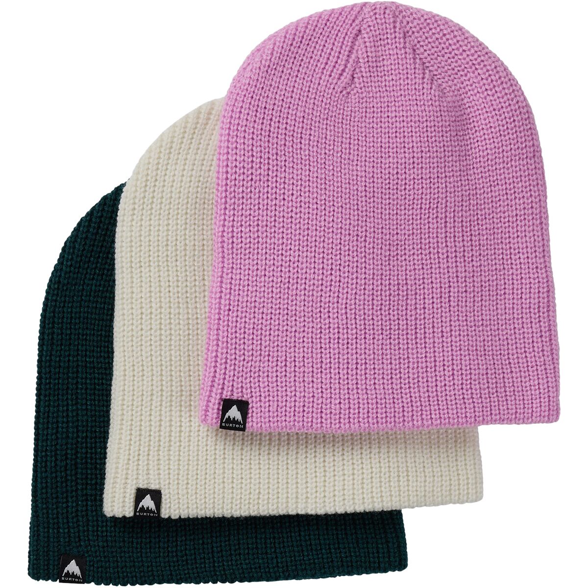Image of Burton Recycled DND Beanie - 3-Pack - Kids' Orchid Purple/Stout White/Deep Emerald, One Size
