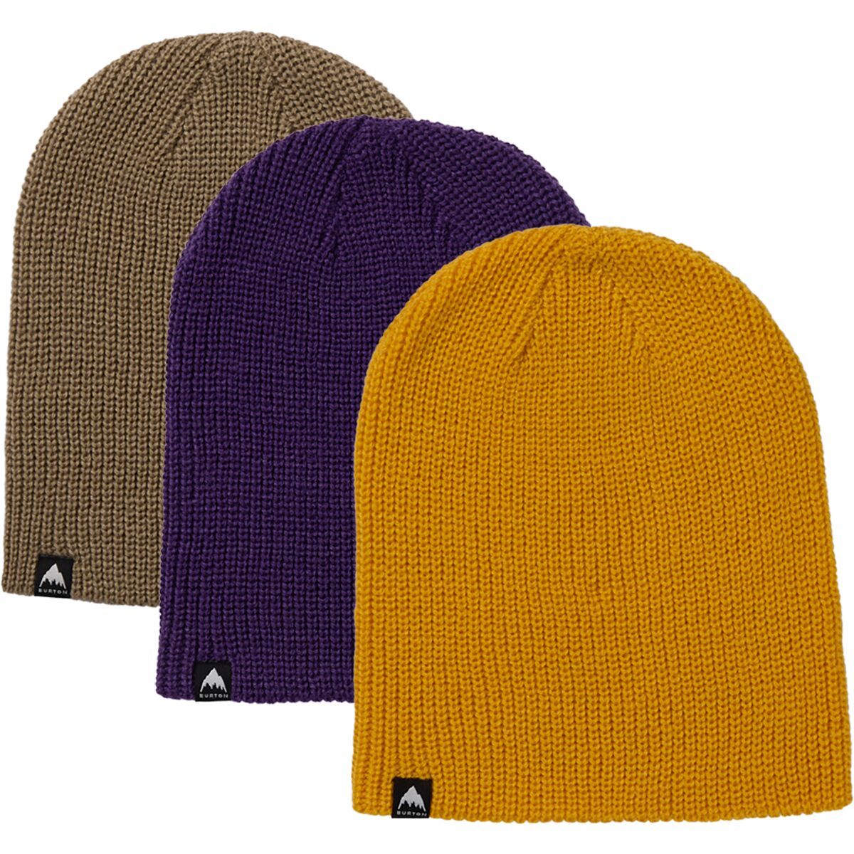 Image of Burton Recycled DND Beanie - 3-Pack - Kids' Summit Taupe/Goldenrod/Imperial Purple, One Size