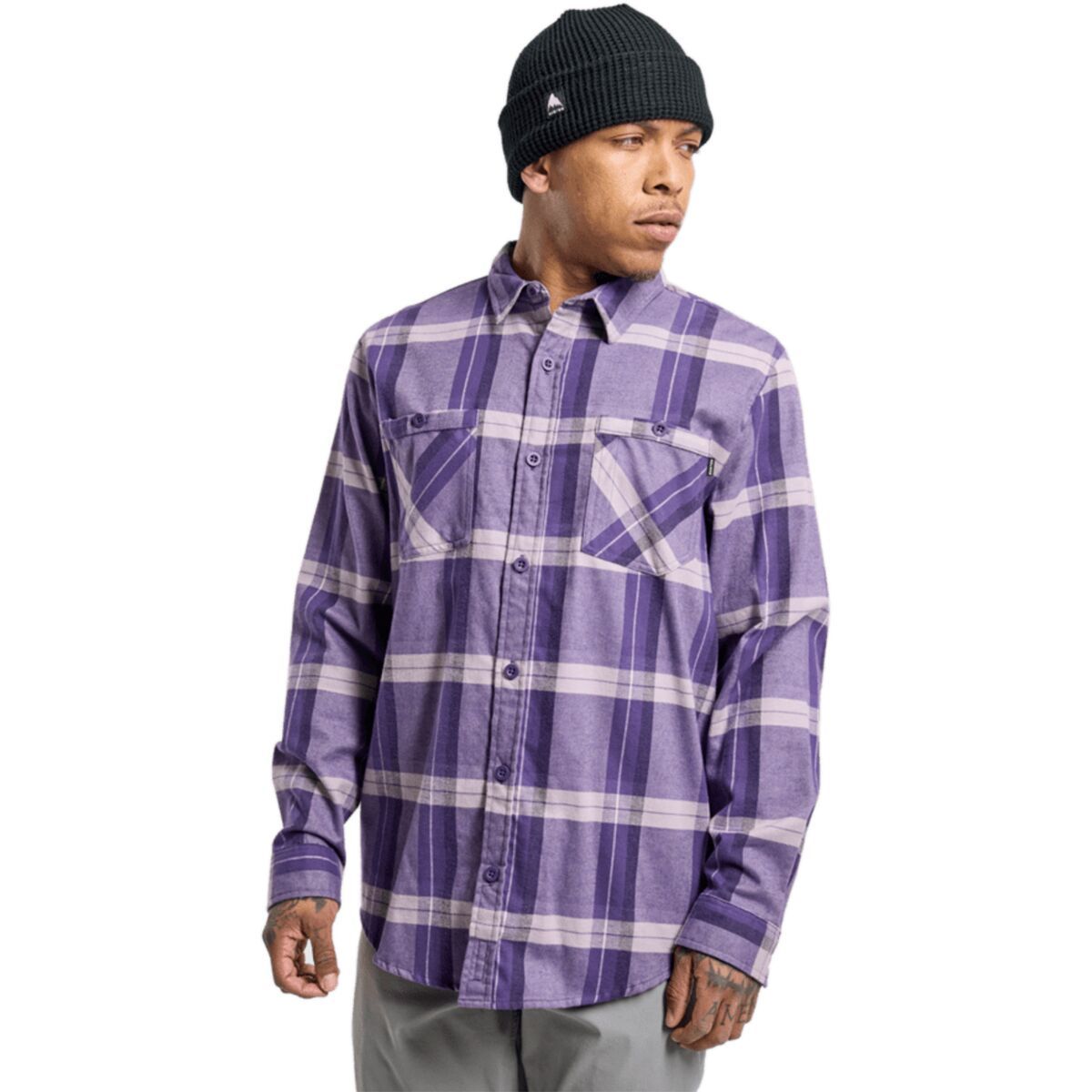 Burton Favorite Long-Sleeve Flannel - Men's Elderberry Sparse Plaid, L