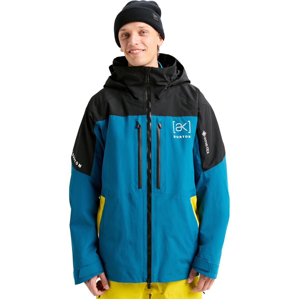 Image of Burton Swash GORE-TEX Jacket - Men's True Black/Blue Teal/Atomic Yellow, S