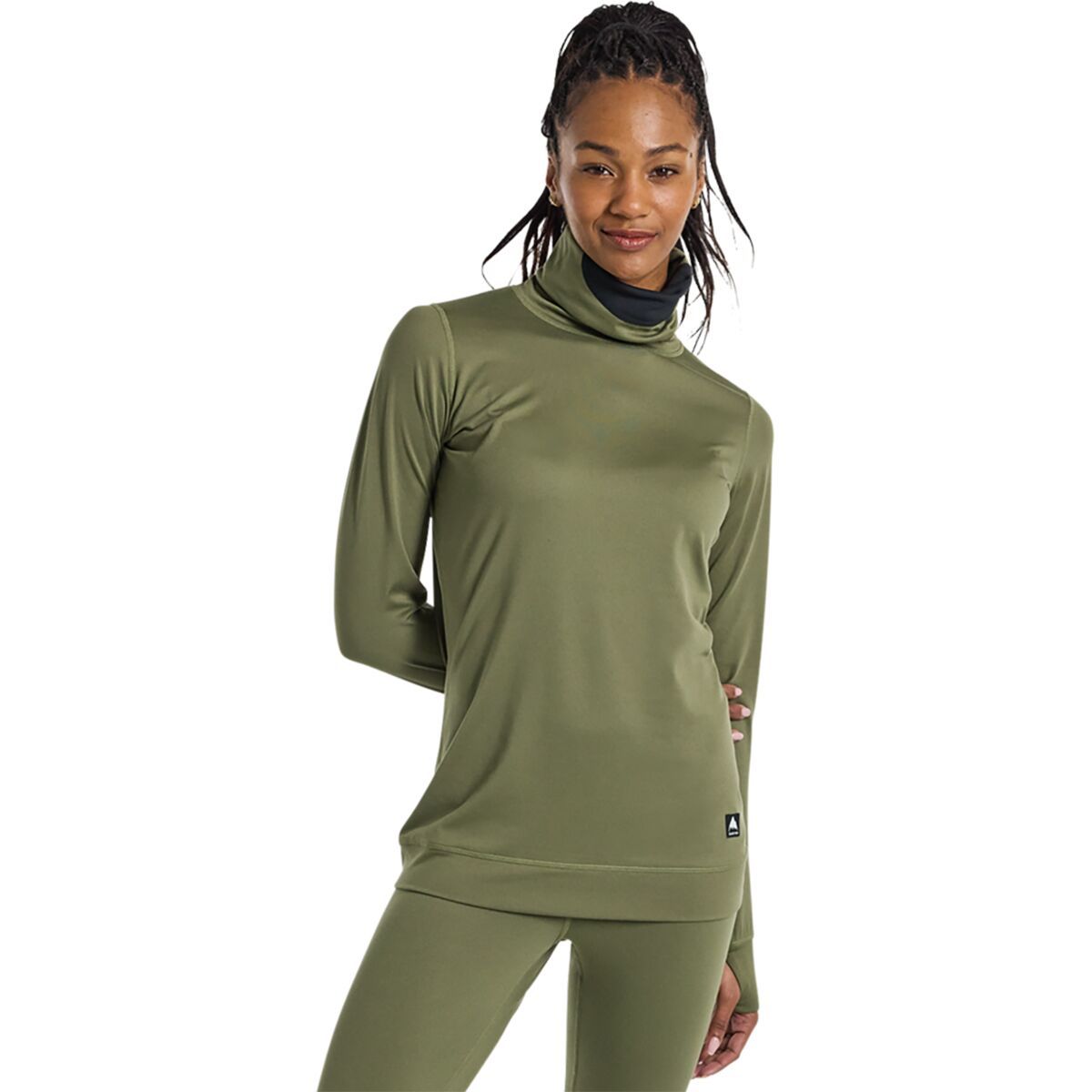 Image of Burton Midweight Long Neck Top - Women's Forest Moss, L