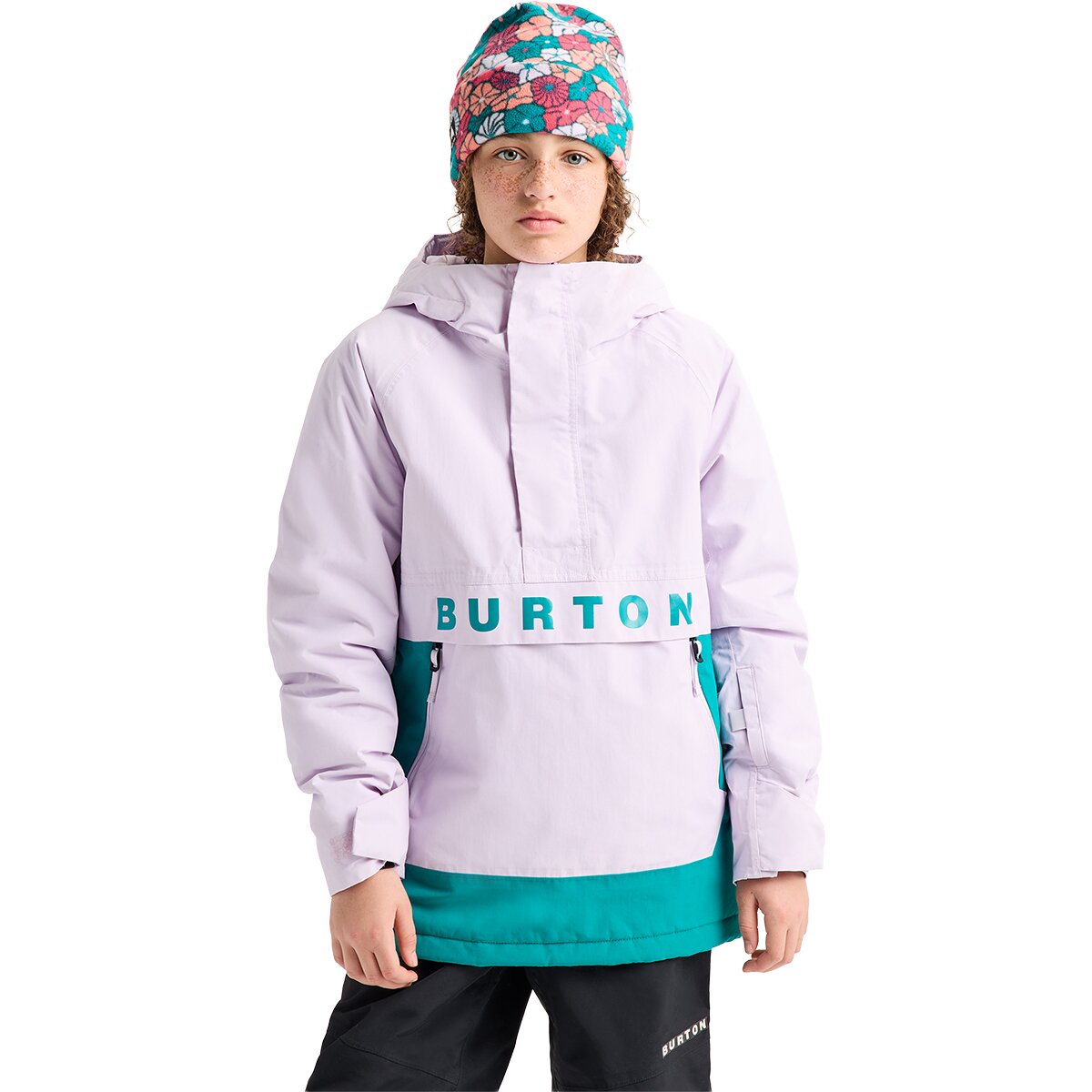 Image of Burton Frostner 2L Anorak Jacket - Kids' Moondust Purple/Pacific Teal, L
