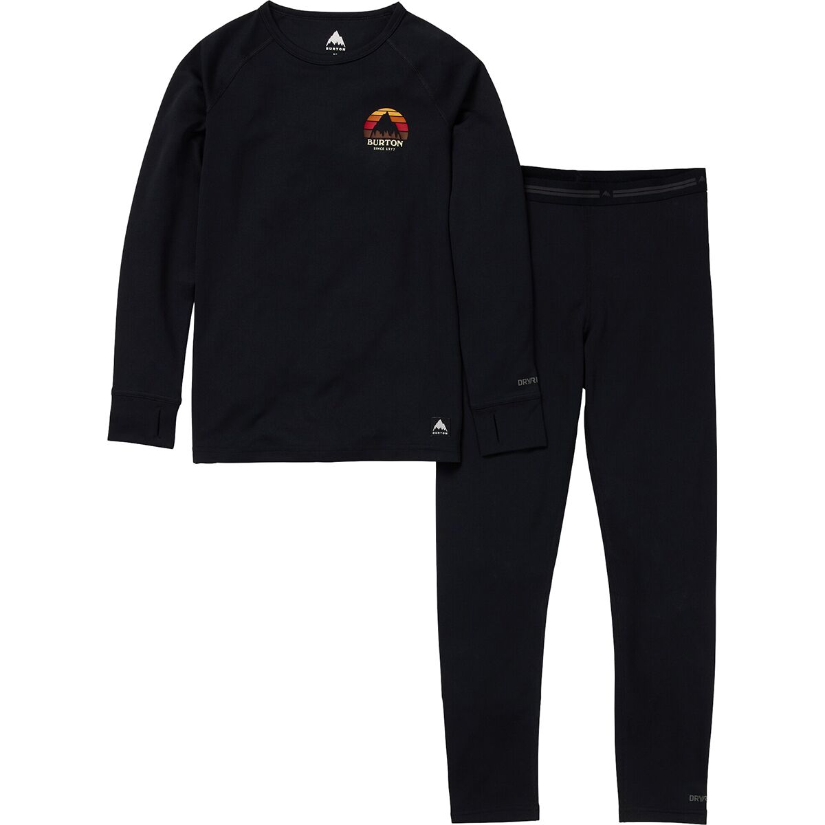 Image of Burton Lightweight Baselayer Set - Kids' True Black, L